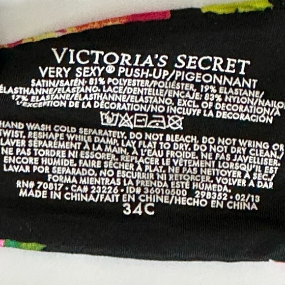 Victoria Secret sz 34 C push up bra in a tropical print Hardly worn. - Picture 10 of 10